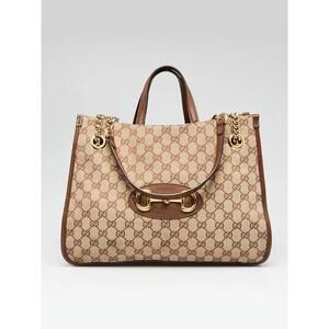 Gucci Beige/Brown Gg Canvas Horsebit #235310G13B